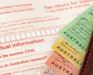 Australian passport and tax return documents